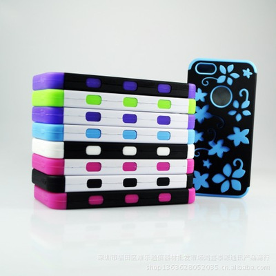 iPhone5硅膠彩繪糖果色夏威夷花圖保護套 防滑防摔，繽紛一夏
